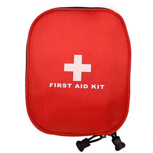 Red First Aid Kit Storage Bag Nylon Vuoto Medicine Container con Multi-Pocket Easy Carry Aid Pouch per casa ufficio da auto e attività allaperto Rosso