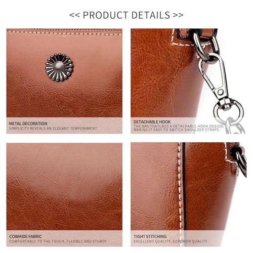 Image of Genuine Leather Small Crossbody Bags for Women | Lightweight Shoulder Purse, Designer Handbag with Adjustable Strap, Casual Travel Everyday Bag
