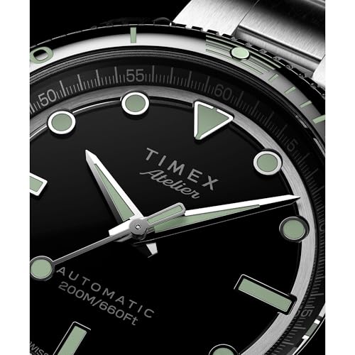 Image of TIMEX Atelier Black Round Dial Mechanical Automatic Men's Watch - TW2Y725004A