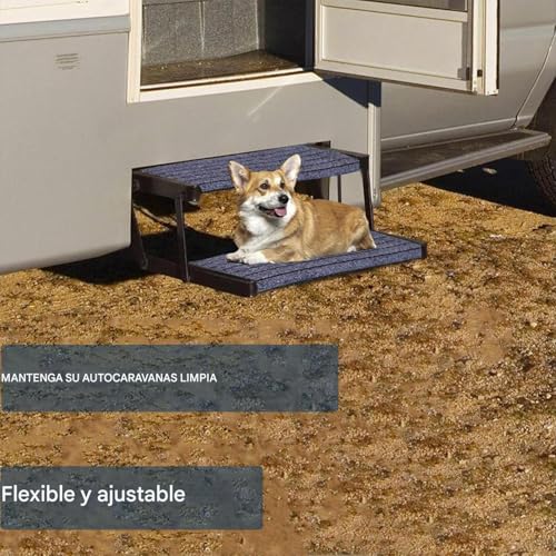 Cubre escalones para autocaravana con doble capa y hebilla ajustable 8