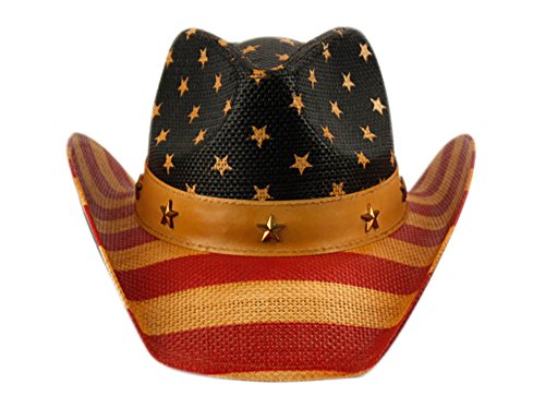 ANGELA & WILLIAM Men's & Women's Western Style Cowboy/Cowgirl Straw Hat (COW2935)