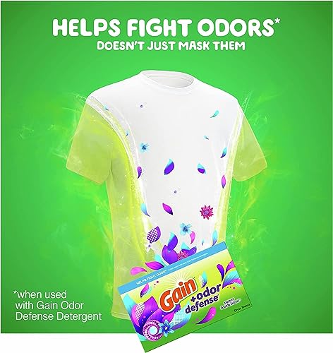 Gain 030772050484 + Odor Defense Dryer Sheets, Super Fresh Blast Scent Fabric Softener Sheets thumb #6