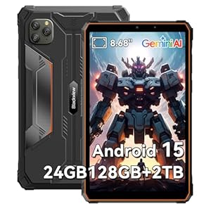Blackview Outdoor Tablet 8.68 Zoll Android 15 GeminiAI, 24 GB RAM + 128 GB ROM + 2 TB TF Active 5 Rugged Tablet Dual 4G SIM/IPS 90 Hz/NFC/Face ID/AI Camera/IP68&IP69K&MIL‑STD‑8...