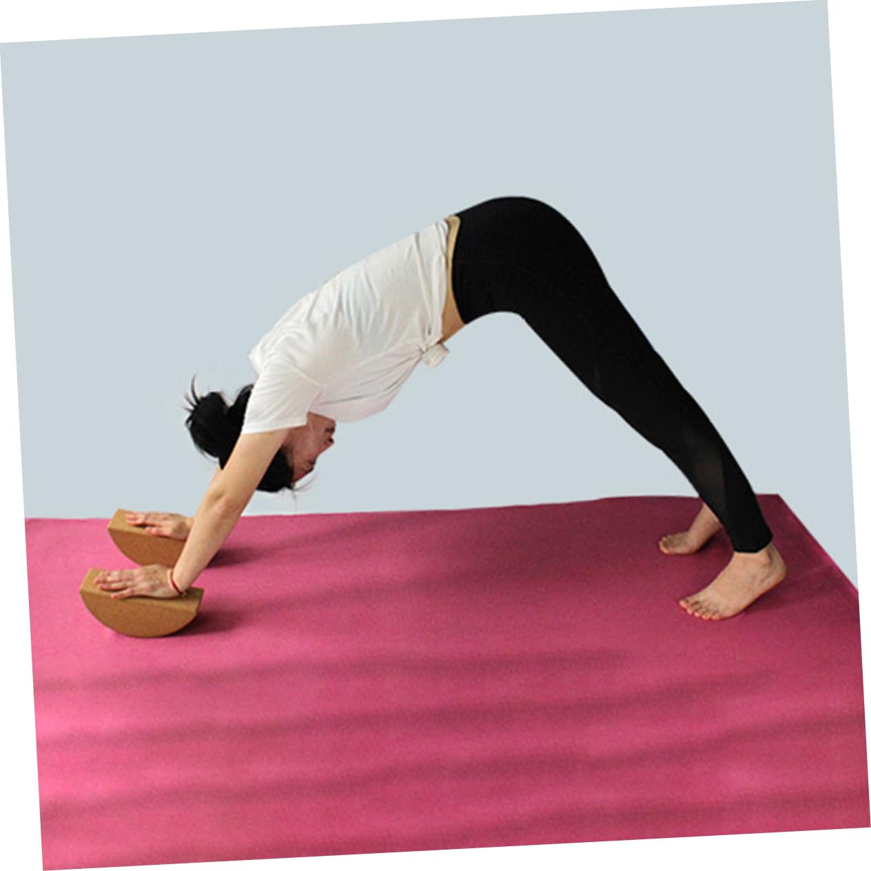 Blocco Yoga di Equilibrio in Sughero Khaki, Antiscivolo | Uso Quotidiano e Stretching, Formato Compatto per Allenamento, Accessorio per Esercizi e Supporto alla Pratica
