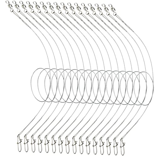 SUPVOX 24pcs Fishing Line Steel Leaders Saltwater Fishing Gear Swivel Design for Pro Anglers