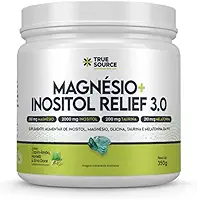 Magnésio Inositol Relief 3.0 350g True Source Capim Limão Hortelã Suplemento em Pó para Preparo de Bebida