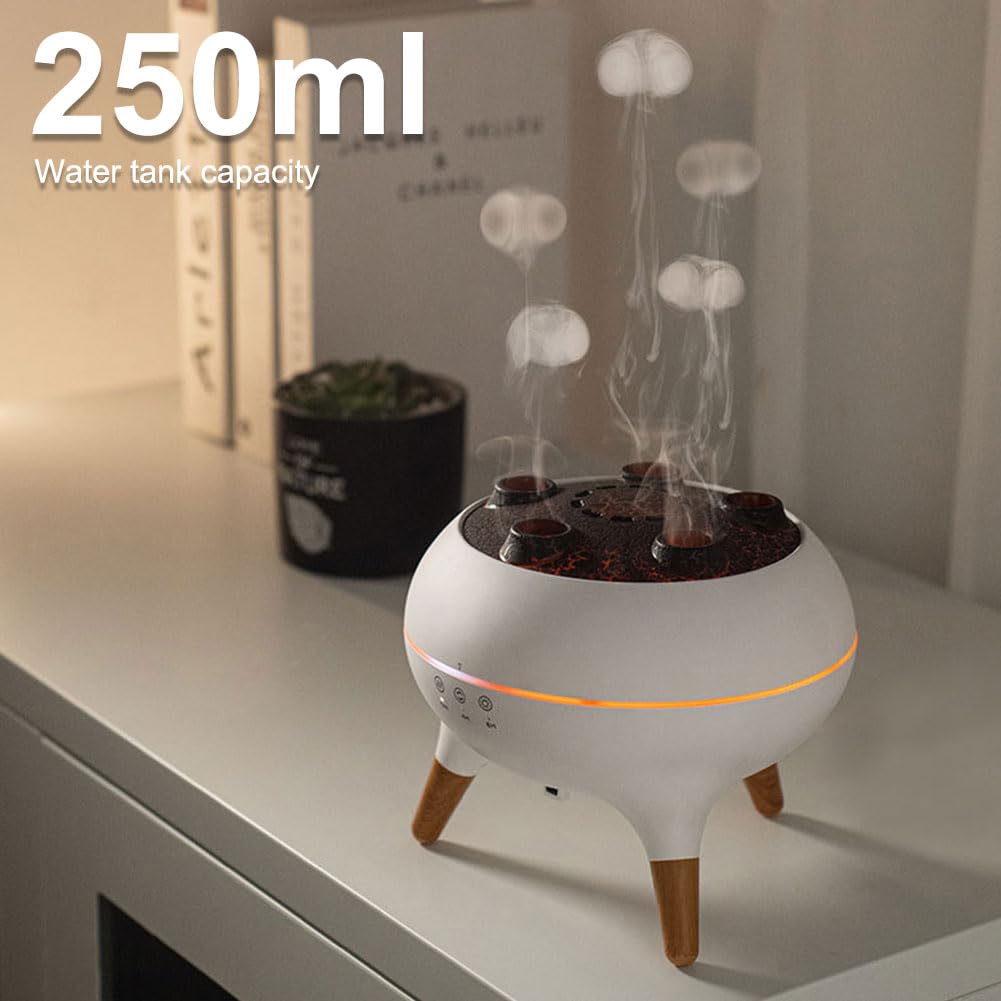 Dyfuzor olejków eterycznych z pilotem zdalnego sterowania, 250 ml, nawilżacz meduzy, dynamiczny dyfuzor olejków eterycznych z 7 kolorami świateł LED, do domu, biura, sypialni