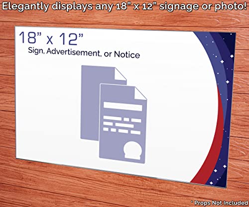 Sign Holder With Adhesive Strips For Hanging 18 X 12 Printed Media Graphics Sleeve Retail Advertising Showcase Photo Notices For Offices Graphic Display Frame Clear Acrylic By Marketing Holders #TOP3