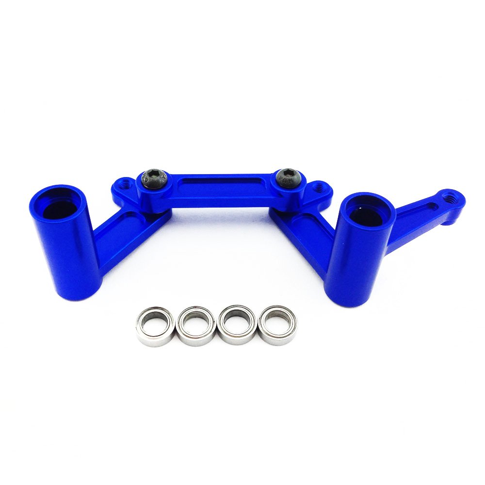 Atomik - Alloy Steering Bellcrank Set - Replacement Part for 1/10 Traxxas Models - Hardened Billet 6061 Aluminum - Lightweight & Durable Performance - Front Chassis Upgrade Part 3743 - Blue