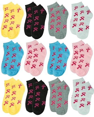 Image of Gelante 12-Pair Women's Ankle Socks, Colorful Comfortable Lightweight Breathable Athletic