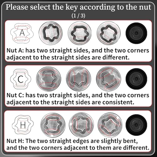 Image of C-Wheel Locking Nut Key Compatible with Toyota, Lexus, Tacoma | Wheel Lock Nut Socket Adapter, Anti-Theft Lug Nut Removal Tool, Anti-Theft Screw Remover, Repair Tool, Tyre Fitting, garage