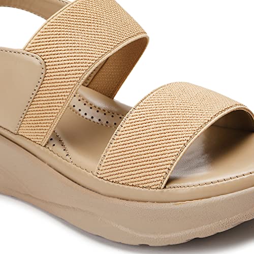 Image of Marc Loire Women Smart Casual Platform Heel Fashion Sandal with Adjustable Strap