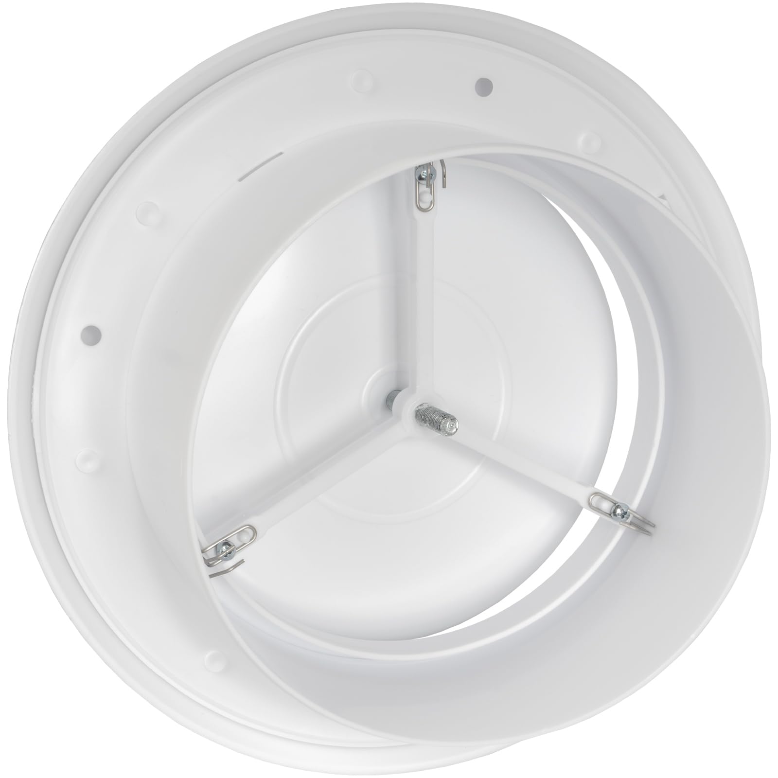 Vent Systems Difusor universal ajustable de plástico blanco de 6 pulgadas, cubierta de ventilación redonda para pared, conducto de techo, deflector de ventilación de aire de registro en línea
