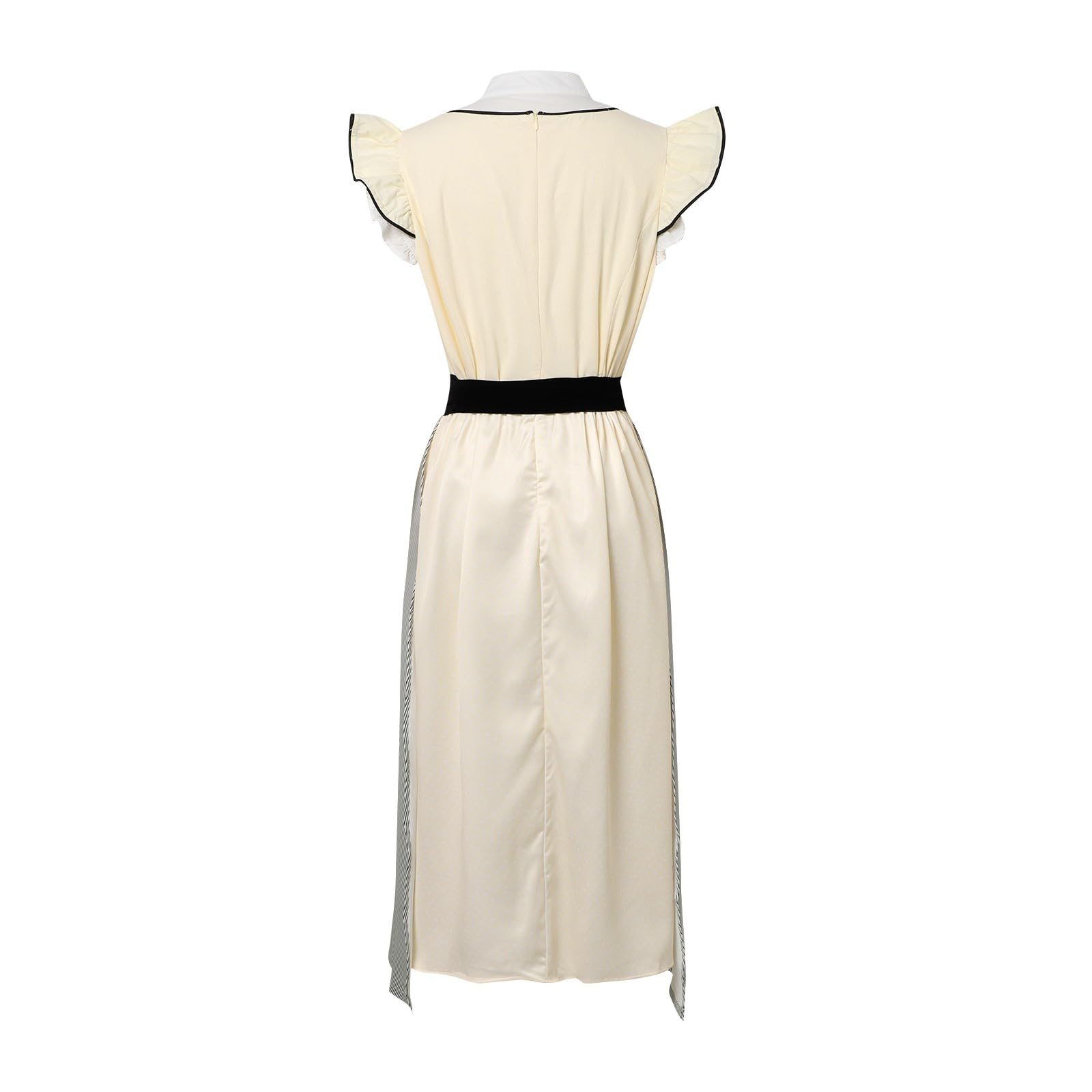 Genérico Vestido Largo Bohemio Mujer Fluido Casual Diario Fin de End Viaje Maxi Talle Alto sin Mangas Floral Suave Ligero A206