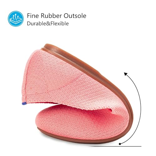 Image of Frank Mully Women's Ballet Flat Shoes Knit Dress Shoes Round Toe Slip On Ballerina Flats for Woman Low Wedge Comfort Soft