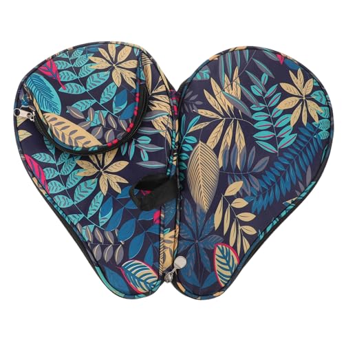 healvian 青葉模様のスリッシュ卓球ラケットケース 多機能防護カバー 大容量葫芦型デザイン 複パドル収納可能 持ち運びに便利なプロフェッ