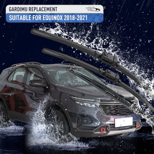 Image of Front and Rear Windshield Wipers for Chevrolet Equinox 2018-2021 | Streak-Free Front and Back Wiper Blades for Chevy Assembly All-Season OEM Automotive Replacement Accessories