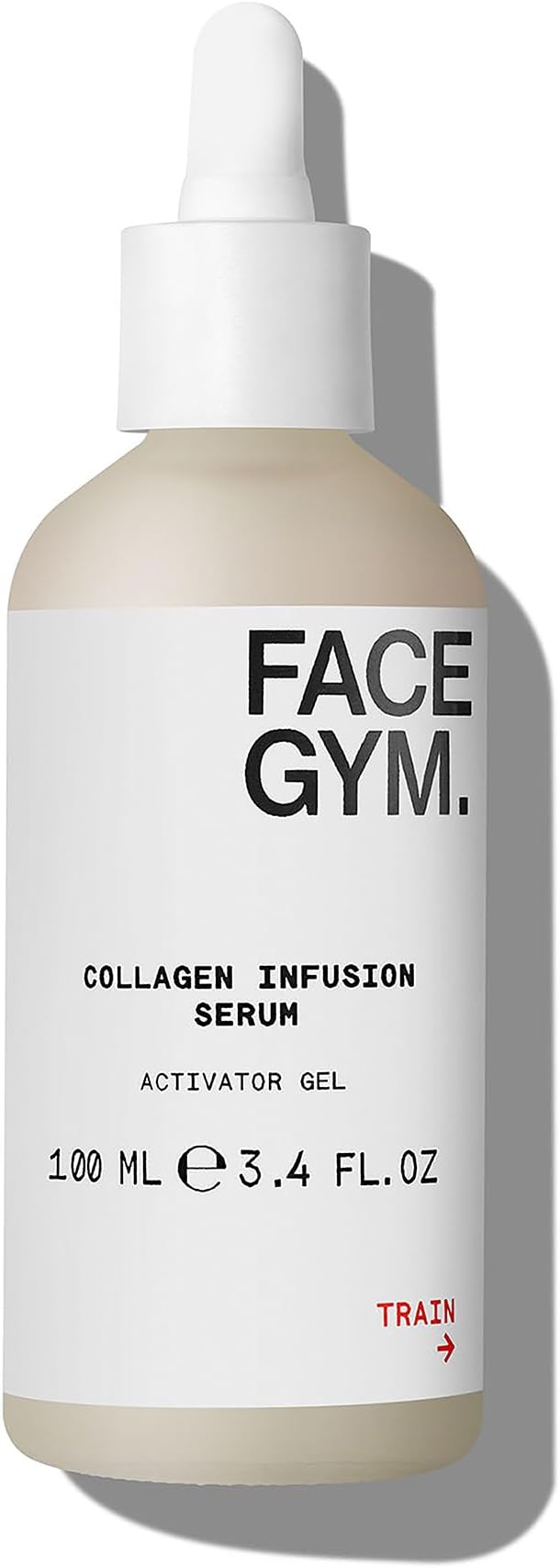 FACEGYM Anti-Aging Skin Serum for Face, Collagen Infusion Face Serum 3.40 Fl Oz, FACE GYM Hyaluronic Acid serum for Firm, Plump & Hydrated Skin, Reduce Wrinkles & Age Spots (100 ML)