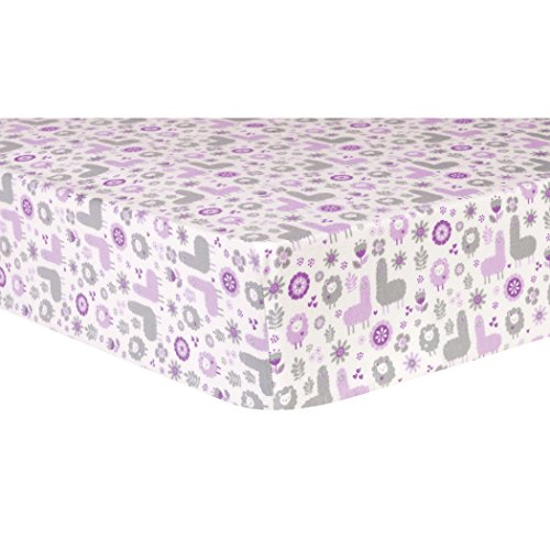 Trend Lab Llama Friends Deluxe Flannel Fitted Crib Sheet , 28x52 Inch (Pack of 1)