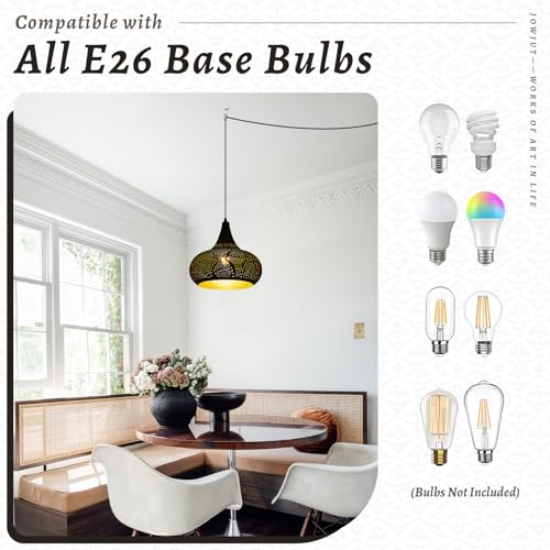 Image of Corridor Black Pendant Lights Plug-in Hanging Lighting Moroccan