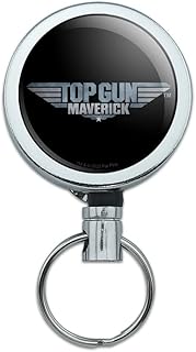 Top Gun: Maverick Logo Heavy Duty Metal Retractable Reel ID Badge Key Card Tag Holder with Belt Clip