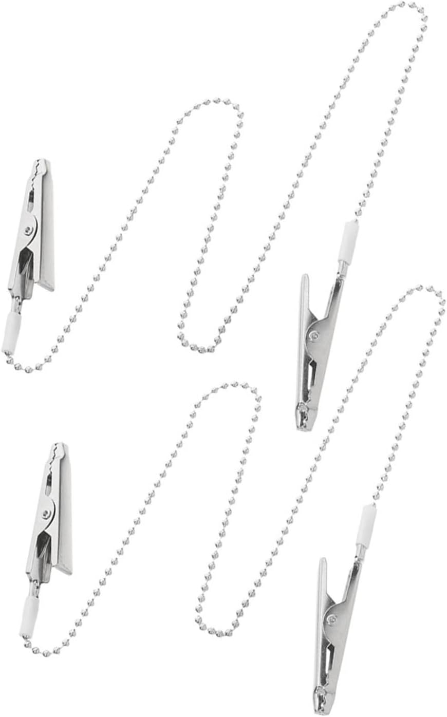 Cabilock 2pcs Napkin Clips with Chain Lanyard Bib Holder for Adults and Elders Reusable Napkin Holder for Clinics Salons and Dining Events