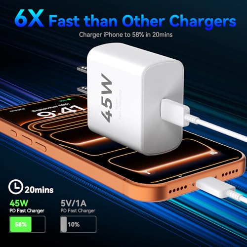 iPhone 18 17 16 15 Charger Fast Charging, 10 FT USB C Charger Blcok & Cable - image 3