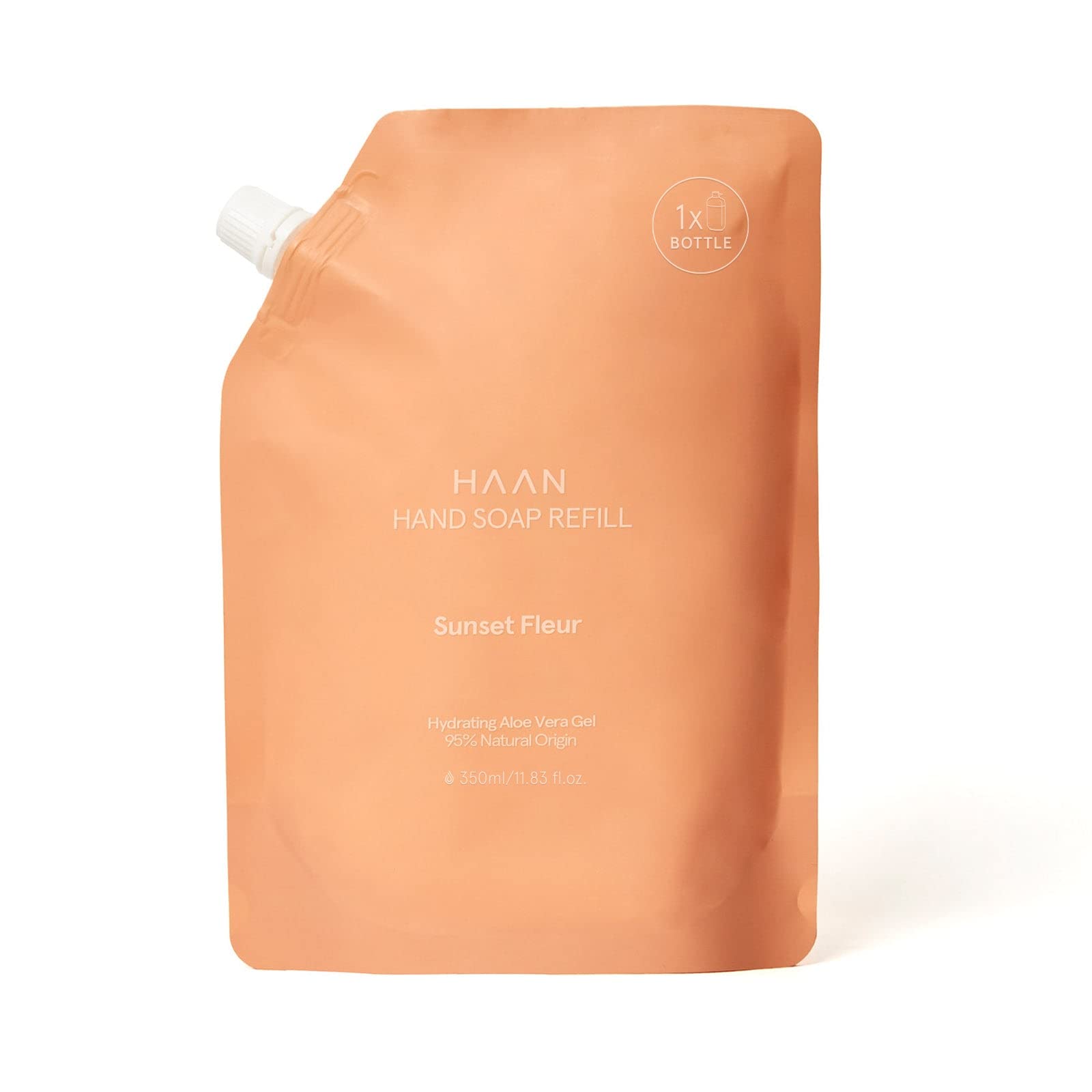 HAAN Recarga Jabón de Manos 700 ml - Limpiador e Hidratante con Aloe Vera, Cocos Nucifera, Glicerina - Reciclable - Aroma Sunset Fleur