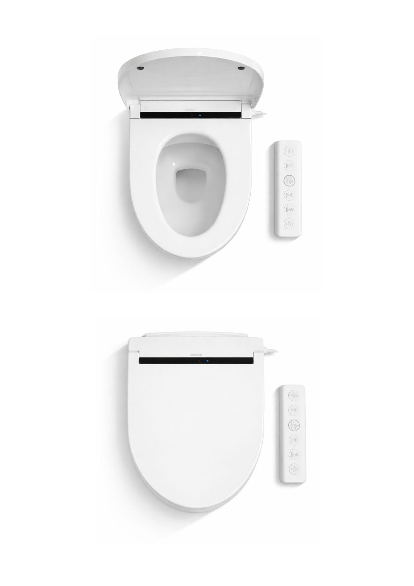 Abattant WC Japonais électrique extra plat Aquaeasy avec Fonction Lavage et Séchage, Siège Chauffant, Télécommande, Affichage LED, Lumière Nocturne, Température Réglable, Blanc