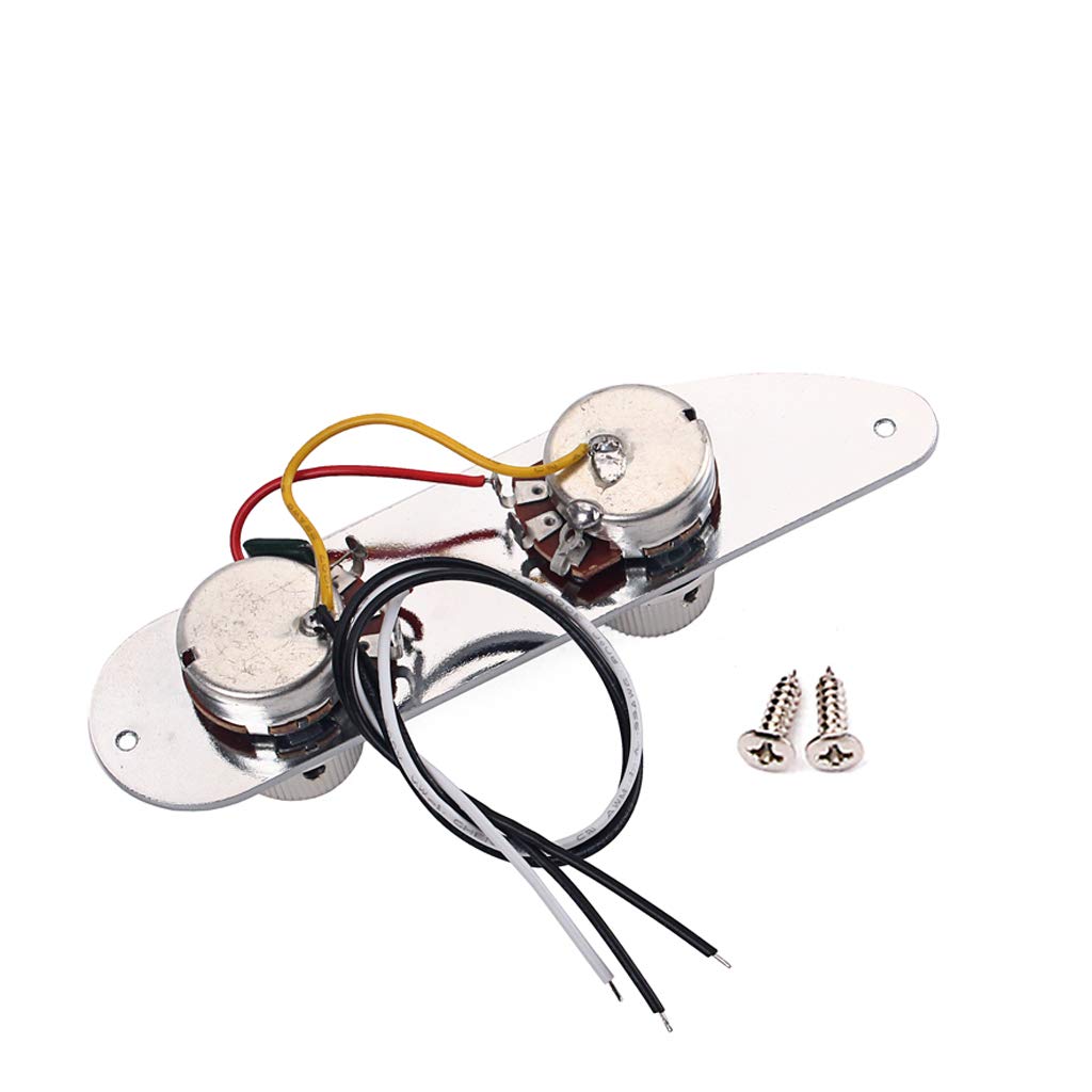 Alnicov Metalowa wstępnie okablowana płyta sterująca do gitary Telecaster płyta sterująca do gitary basowej 51 P, chrom