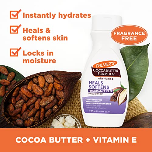 Palmer's Cocoa Butter Formula Daily Skin Therapy Fragrance Free Lotion For Dry Skin, Unscented Body Lotion, Flip Cap Bottle, 8.5 Fl Oz #TOP1