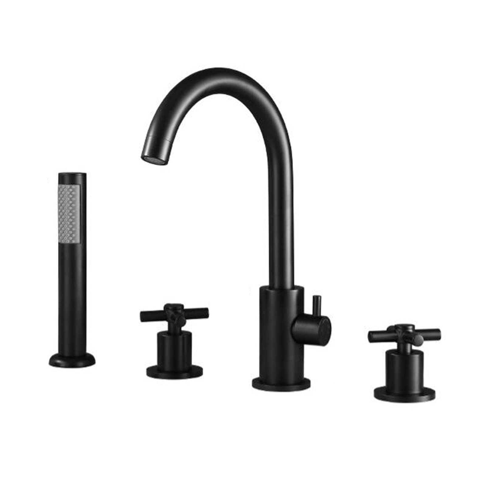 Robinet de bain en laiton mitigeur 4 trous finition chrome pour baignoire élégante