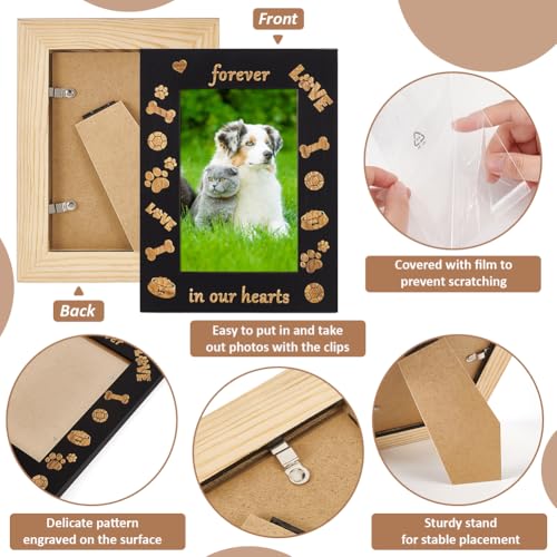 FINGERINSPIRE Bilderrahmen Zum Gedenken An Hunde 15x20cm Für Immer In Unseren Herzen Rahmen Zum Gedenken An Hunde Rechteckiger Bilderrahmen Aus Holz Mit Kunststoff Rahmen Für Verstorbene Hunde