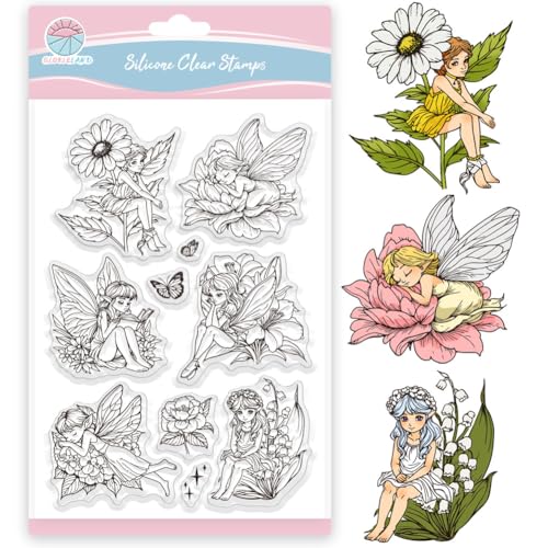 Globleland Blumen Fee Silikonstempel Set