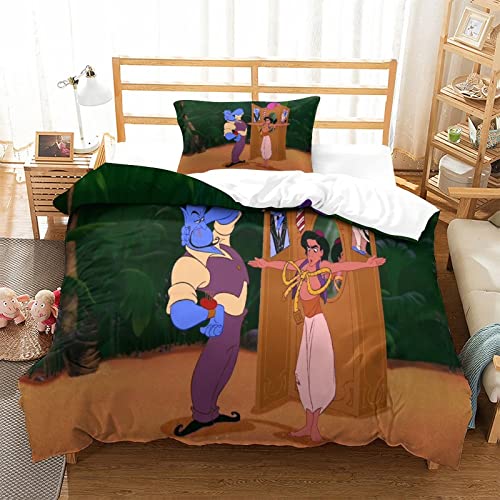 Aladdin's Lamp Juego De Ropa De Cama De 3 Piezas,Aladdin Aladdin 3D Impresión,Microfibra Juego De...