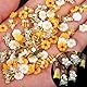 Auiremrti 60 Stück Winzige Bienen-Nagelkunst-Charms,Kunstharz,Cartoon-Gänseblümchen-Blumen-Nagel-Edelsteine,3D-Goldlegierung, Bienen-Schmuck-Charms,DIY-Nagel-Dekoration