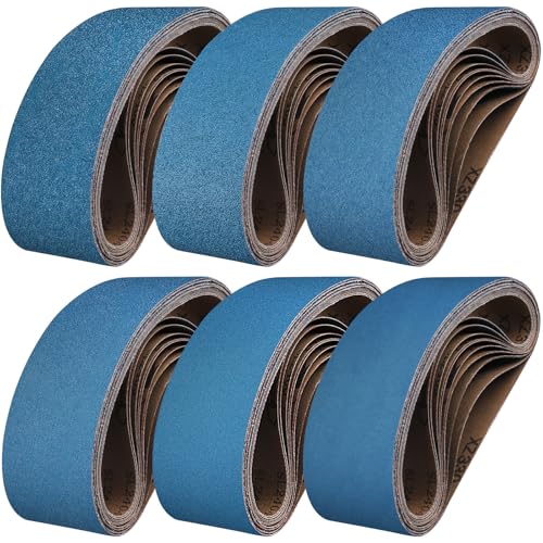 Shineboc Bandes Abrasives 75X457mm,6 Pièces Bandes Abrasives Grain 40/60/80/120/240/400 pour Ponceuse à Bande pour Métal Bois