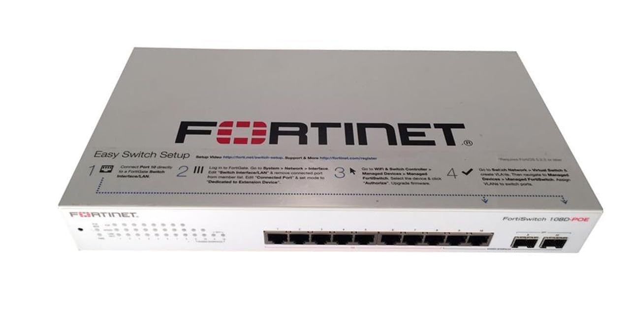 Amazon.com: Fortinet FortiSwitch FS-108D-POE 8 埠PoE 乙太網路交換器(翻新) : 電子