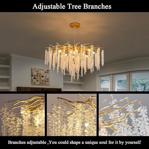 Image of Luxury Modern K9 Crystal Chandelier Lighting Fixture | Italian Style 6-Light Crystal Chandelier Ceiling Light for Living Room, (Round-corona-600MM)
