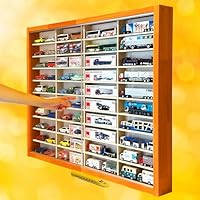 ブラック色全塗装 ロングトミカ コレクションケース アクリル障子付 日本製 ブラック色全塗装 トミカ40台・ロングトミカ20台収納