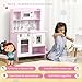Imagen de HOMCOM Cocina de Juguete de Madera para Niños de +3 Años Cocina Infantil con Luz Sonidos Dispensador de Agua Horno Fregadero Grifo con Agua y Placa de Cocina 70x29x90 cm Rosa