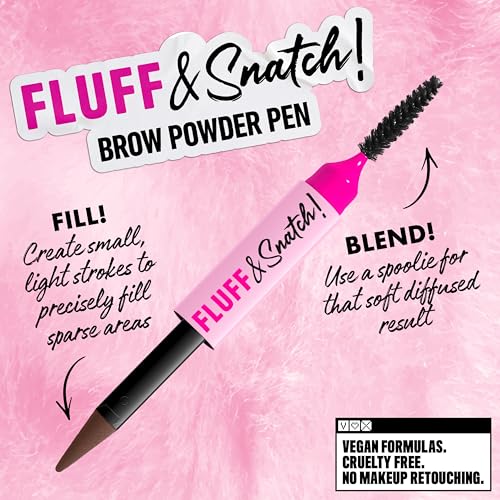 NYX PROFESSIONAL MAKEUP Fluff & Snatch Brow Powder Pen, Cream To Powder Eyebrow Pen For Soft, Defined Brows, Smudge and Transfer-Resistant Formula - Ash Brown - image 5