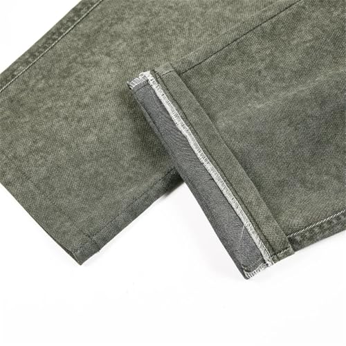 Men's Loose Cargo Jeans Outdoor Paratrooper Straight Pants Stretch Loose Wide Leg Pants2