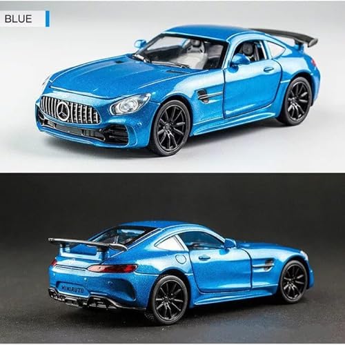 Image of Merceedes AMG GTR 1:32 Model Car with Box, Zinc Alloy Pull Back Toy car with Sound and Light for Kids Boy Girl Gift [Colors as Per Stock]