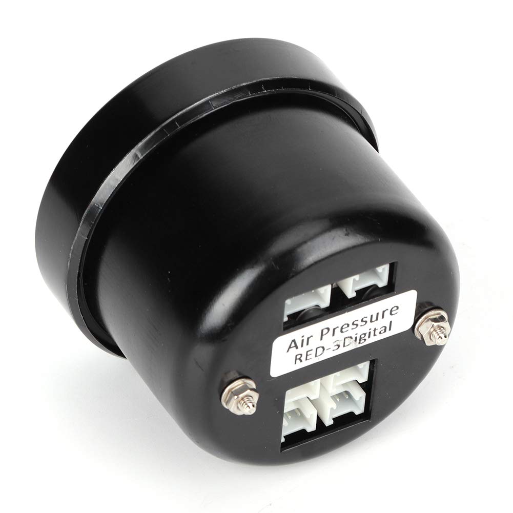 Medidor de Presión de Aire de Aluminio de 2,5 Pulgadas, 12 V con 5 Sensores, Contactos de Cobre de Respuesta Rápida para Amortiguador Neumático de Automóvil y Pantalla de Presión del