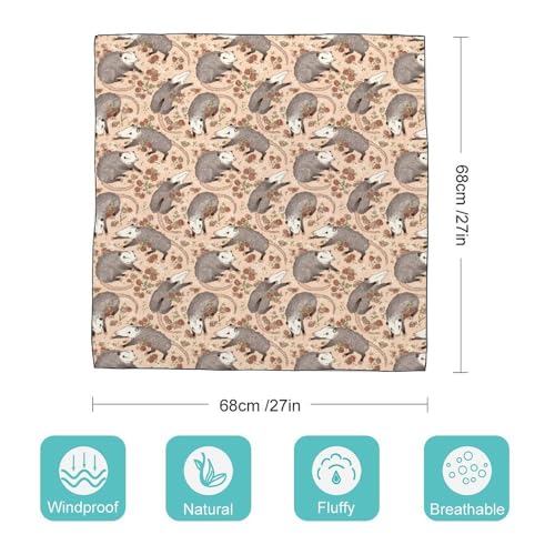 Befuddled Possums Flowers Women's Headband Printed Breathable Lightweight Scarf Square Scarf2