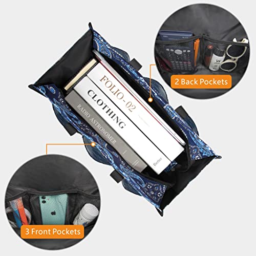 Image of TOPDesign Utility Water Resistant Tote Bag with 13 Pockets, Top Zipper Closure & Thick Bottom Support, for Working Women