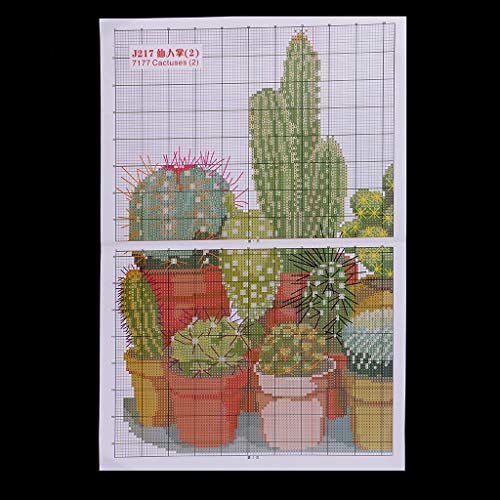 Kit de broderie au point de croix pré-imprimé cactus Tityvirnix 14CT