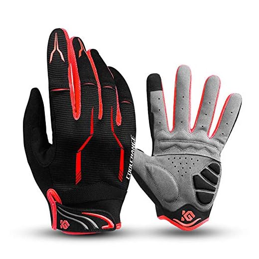 I Kua Fly Guantes Ciclismo Guantes Deportivos Gel Almohadilla para Bicicleta MTB (Rojo, L)