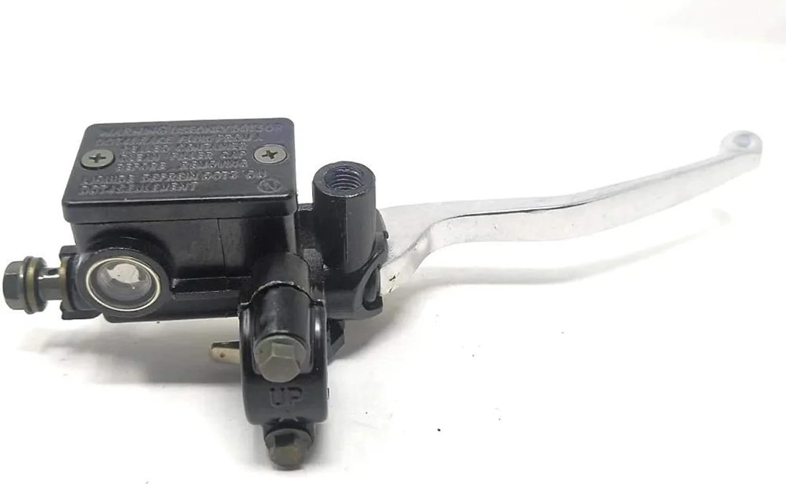 YM DHANVI Motorcycle Front Brake Master Cylinder Assembly with Silver Alloy Lever and Reservoir (Right Side)-image-34